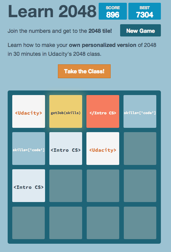 Graphic of 2048 game.