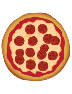 Pizza graphic.